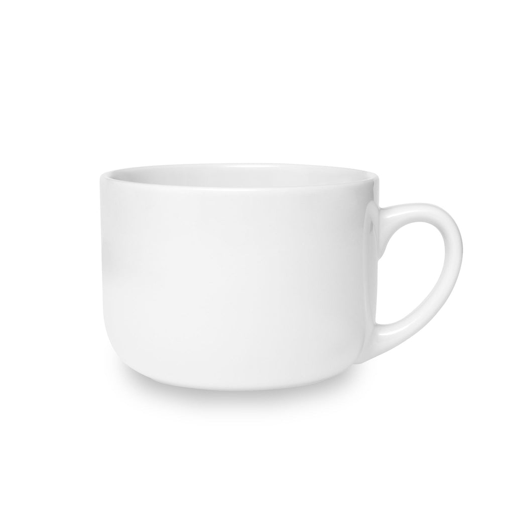 Shhhh... (customizable) 25oz White Ceramic Latte Mug – Large Quiet Morning Coffee Cup