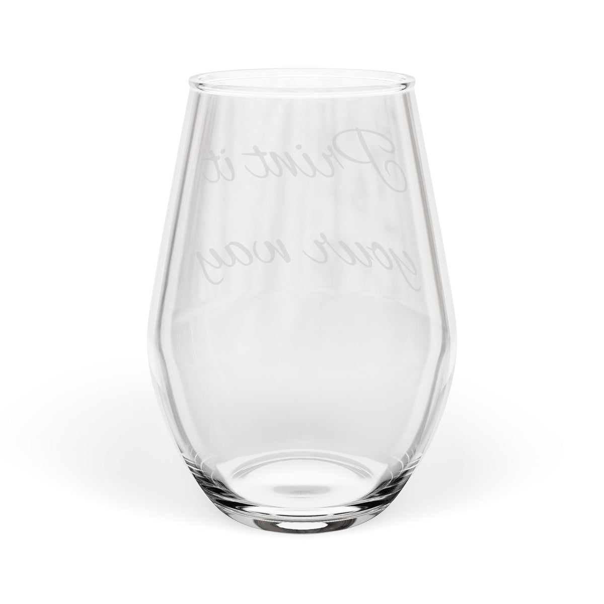 PRINT IT YOUR WAY: Stemless Wine Glass 11.75oz — Clear Modern Everyday Wine Tumbler