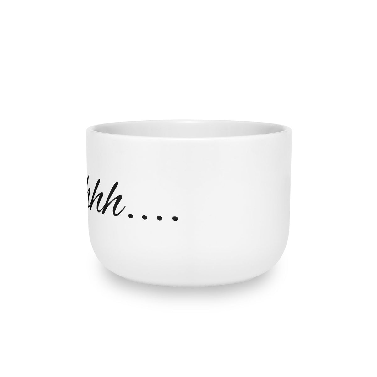 Shhhh... (customizable) 25oz White Ceramic Latte Mug – Large Quiet Morning Coffee Cup