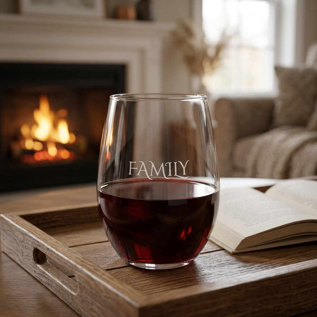 FAMILY: Stemless Wine Glass 11.75oz — Clear Modern Everyday Wine Tumbler