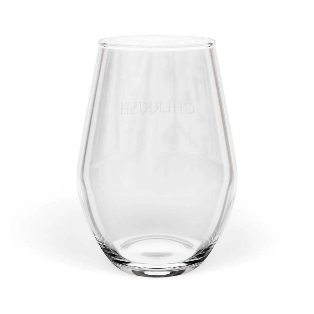 CHERRISH: Stemless Wine Glass 11.75oz — Clear Modern Everyday Wine Tumbler